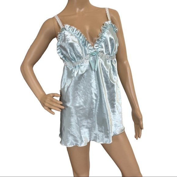 SECRET TREASURES NIGHTGOWN ROBE PAJAMA SET LIGHT BLUE SIZE S - Picture 4 of 11